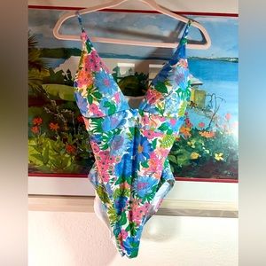 J. Crew Size Medium One-Piece Floral Bathingsuit, New Without Tags $40